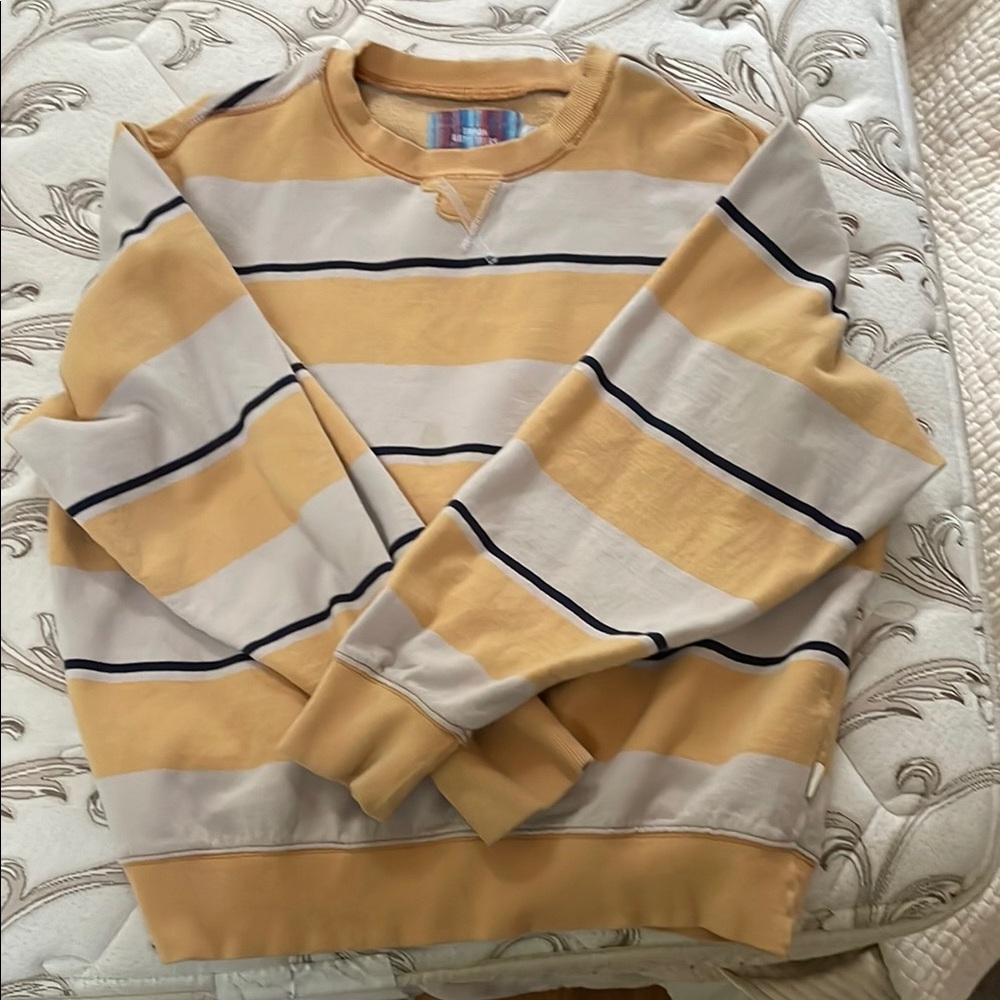 Striped Yellow and Gray Men's Sweatshirt